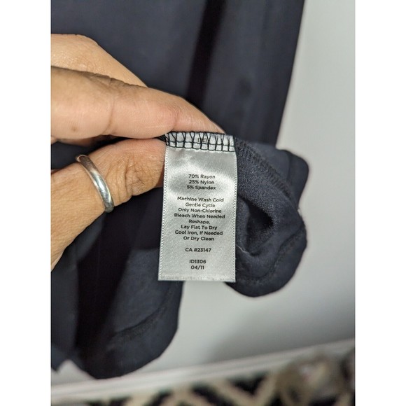 Talbots Black Midi 3/4 Sleeve Front Knot Dress Women Size 12 - Picture 6 of 6